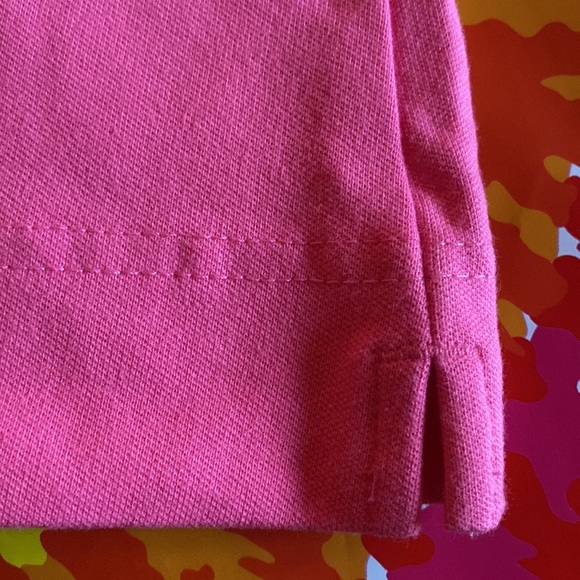 NWT 90s Polo Shirt Pink w black trim Short Sleeve top snaps pop collar Barbie - Picture 6 of 9